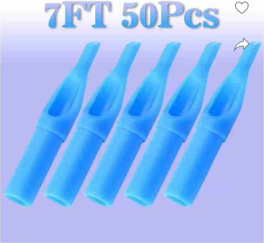 50pcs Disposable Tattoo Nozzle Tips Sterile Tattoo Needle Flat Tip  FT5,7,9,11,13,15,17