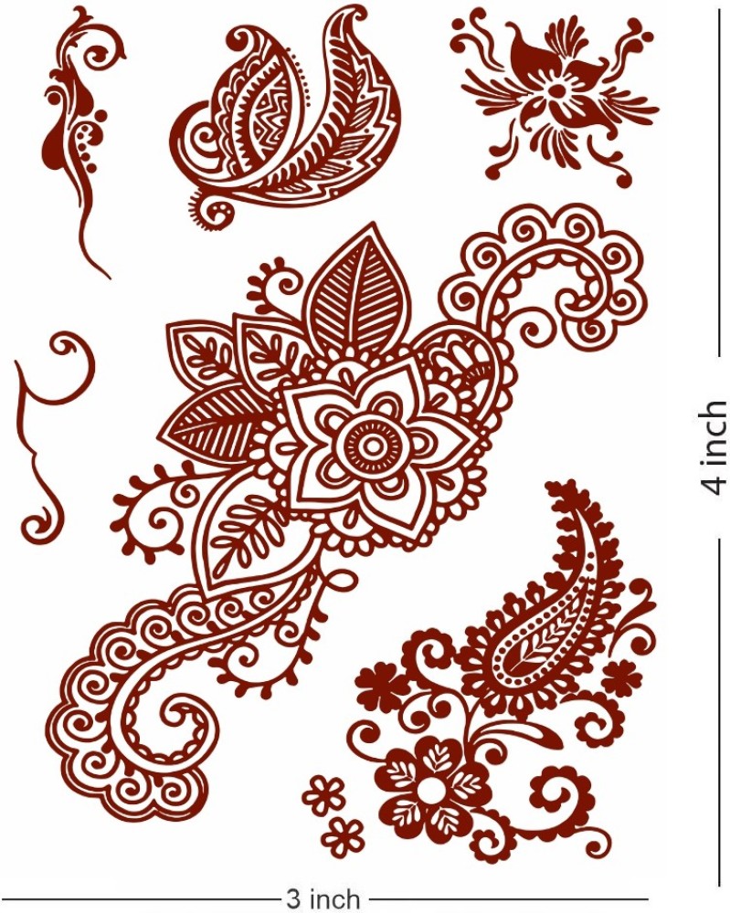 Henna Tattoo Flower And Butterfly Template Mehndi Style Set Of Ornamental  Patterns In The Oriental Style Royalty Free SVG Cliparts Vectors And  Stock Illustration Image 63026229