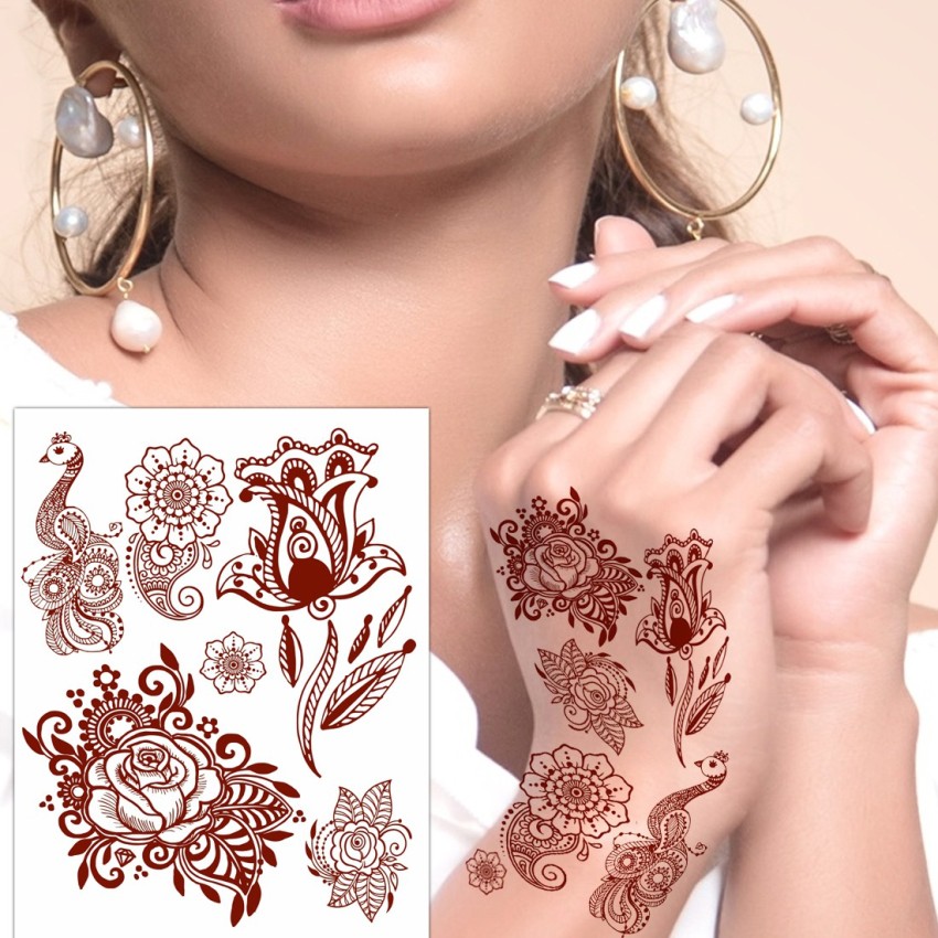 voorkoms Full Hand Mehndi Henna Tattoo Temporary Body Tattoo Waterproof For  Women  Price in India Buy voorkoms Full Hand Mehndi Henna Tattoo Temporary  Body Tattoo Waterproof For Women Online In India