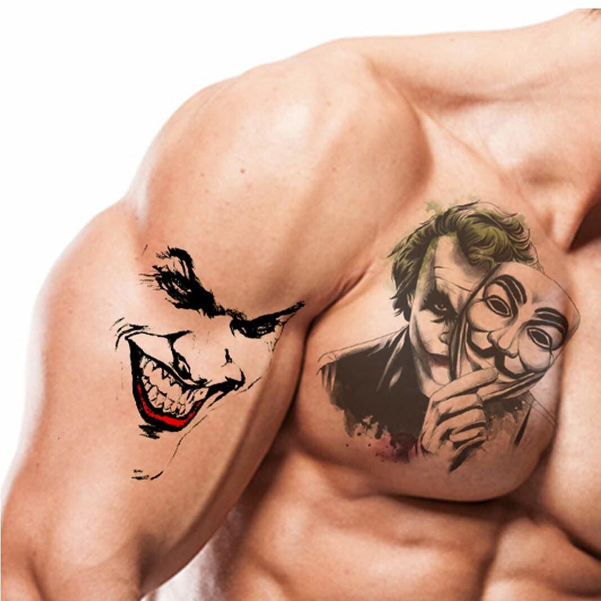Joker Body Tattoos Waterproof Temporary Tattoo Sticker Skull Joker