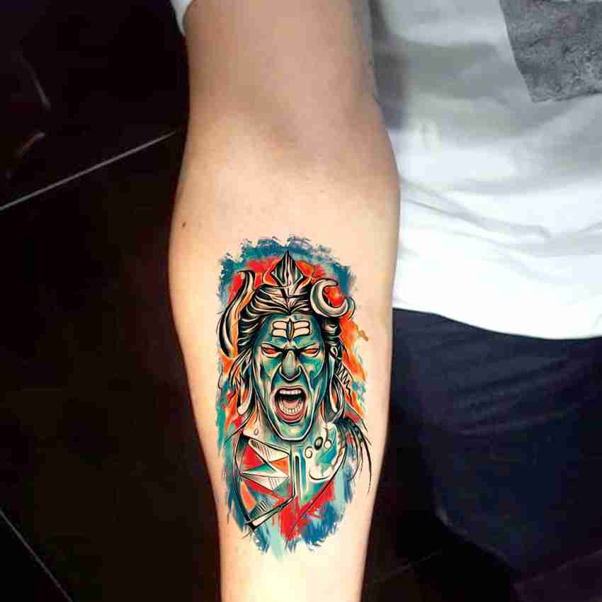 angry lord shiva tattoo