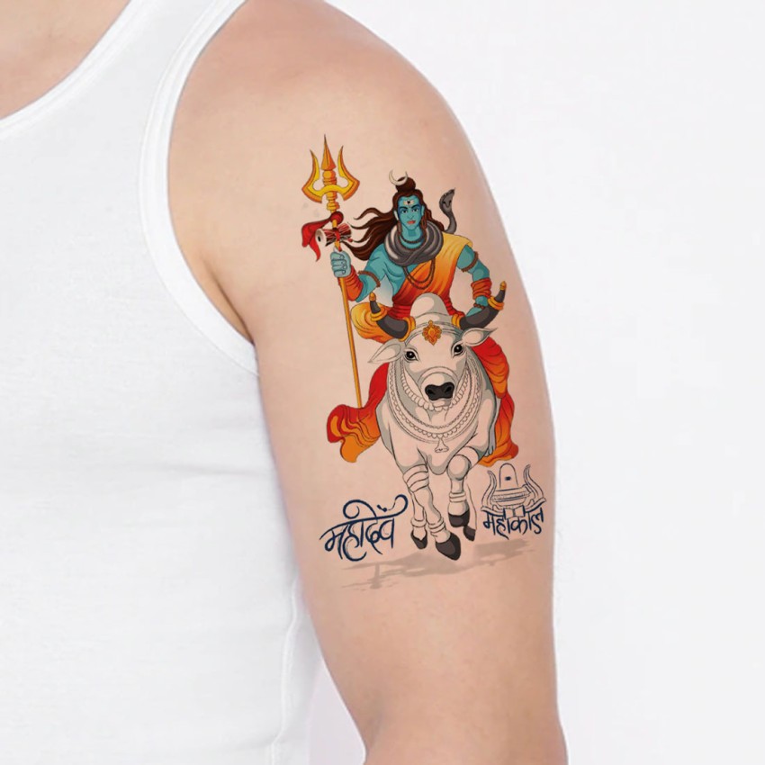Lord Shiva Tattoo with Nandi Tattoo designs  Ace Tattooz