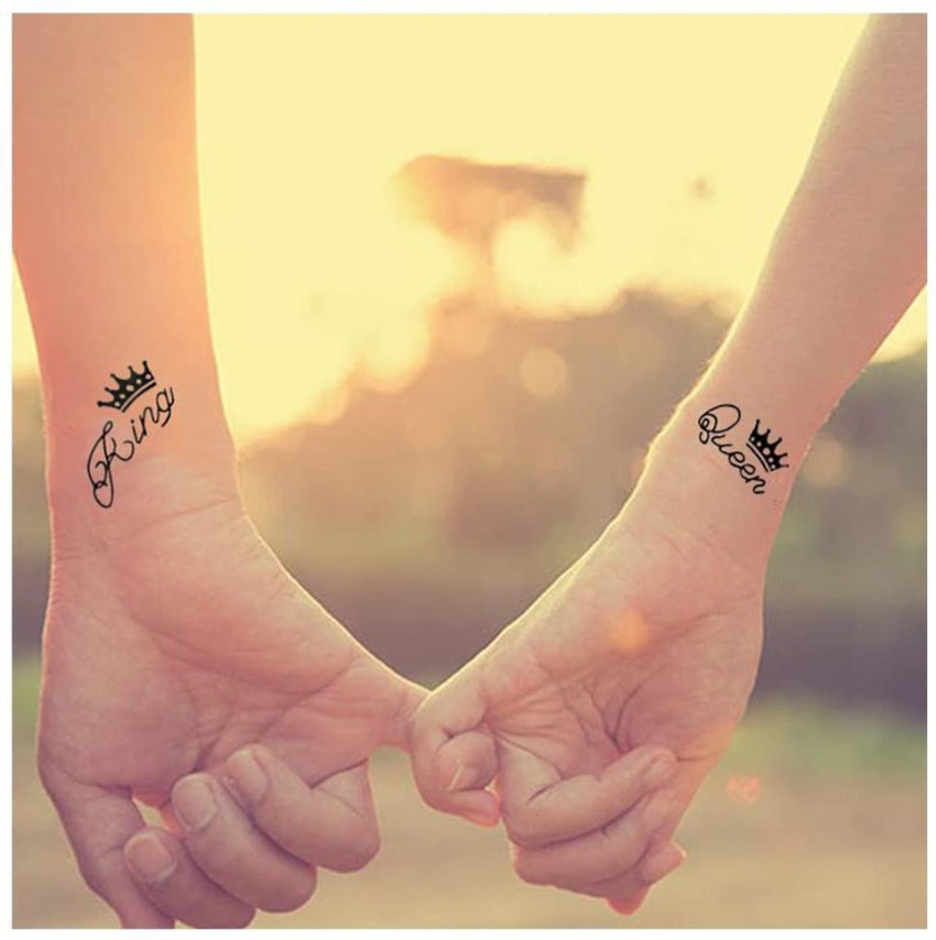 Queen King Crown Tattoo Stickers Temporary Tattoos Couple Tattoo
