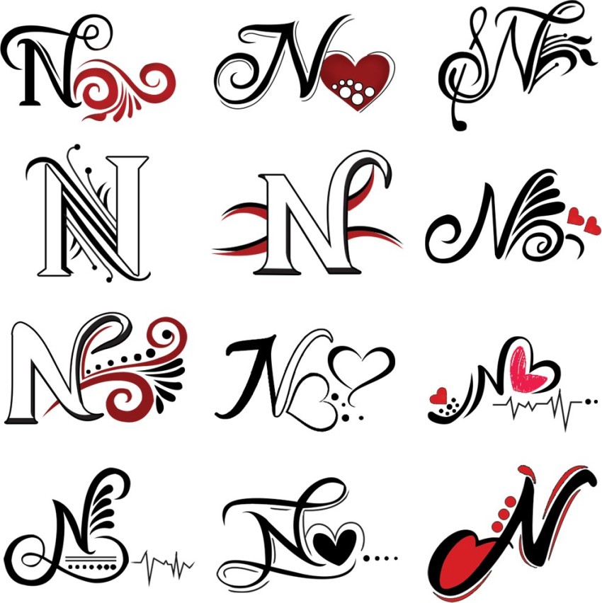 Update 155+ heart letter n tattoo designs latest