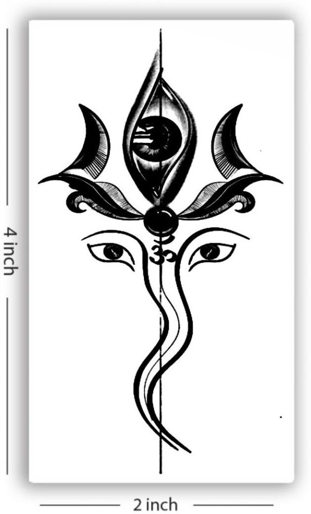 Om Trishul Eye Tattoo