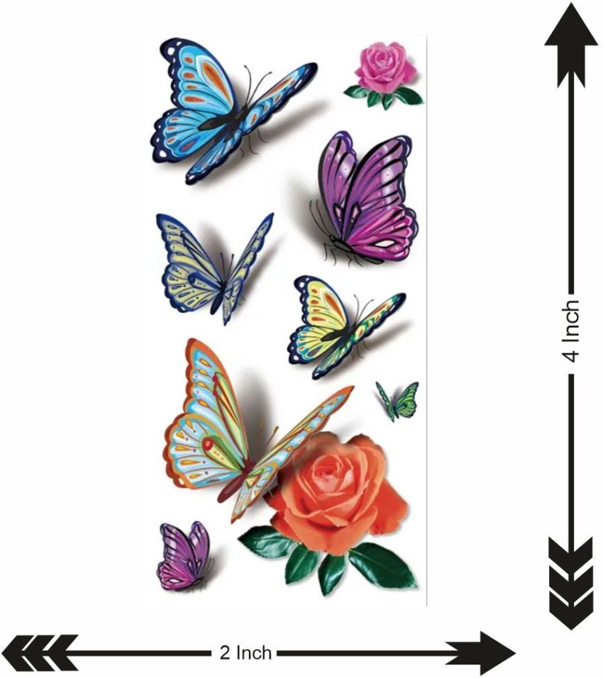 voorkoms Butterfly and Rose Tattoo Waterproof For Boys and Girls Temporary  Body Tattoo  Price in India Buy voorkoms Butterfly and Rose Tattoo  Waterproof For Boys and Girls Temporary Body Tattoo Online