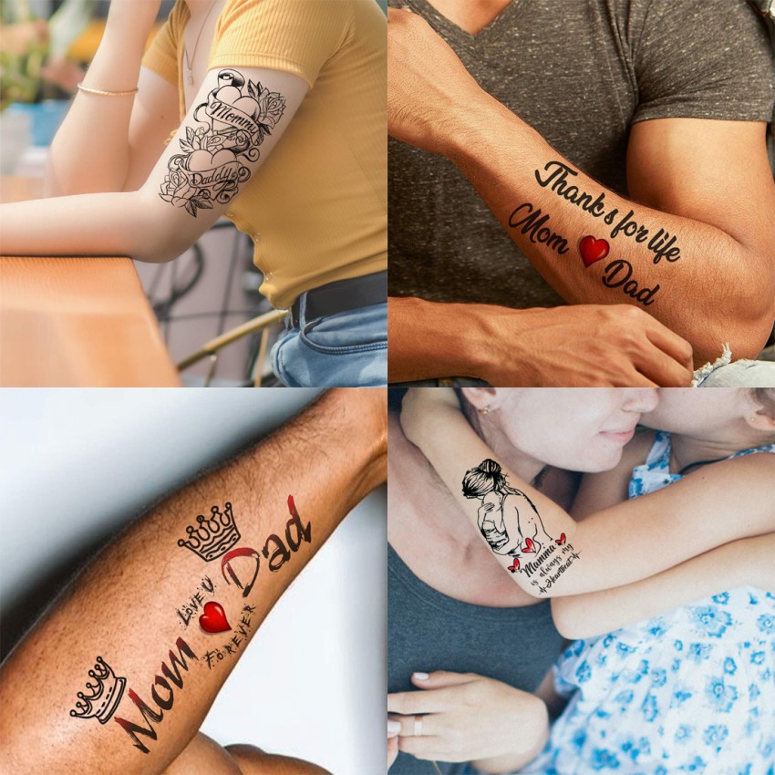 voorkoms Mom and Dad with Girls Tattoo Waterproof For Boys and Girls  Temporary Tattoo  Price in India Buy voorkoms Mom and Dad with Girls  Tattoo Waterproof For Boys and Girls Temporary