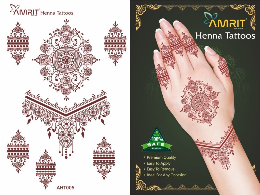 Instant Henna Tattoo Sticker Waterproof Red Fake Mehendi  Etsy India