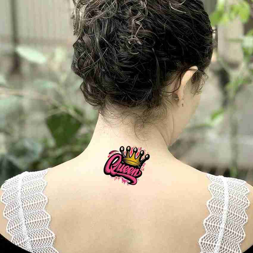 King Queen Tattoo Waterproof Male and Female Temporary Body Tattoo