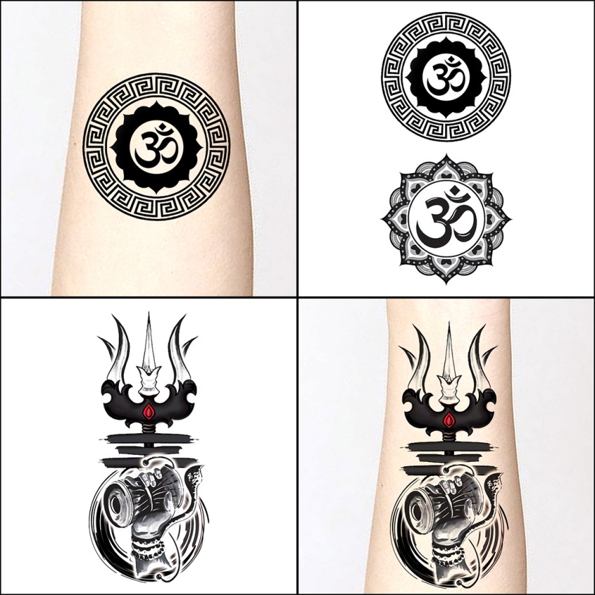 fashionoid Om  Shiv Ji Black Trishul Dumroo Pack Of 2 Combo Waterproof  Temporary Tattoo  Price in India Buy fashionoid Om  Shiv Ji Black  Trishul Dumroo Pack Of 2 Combo