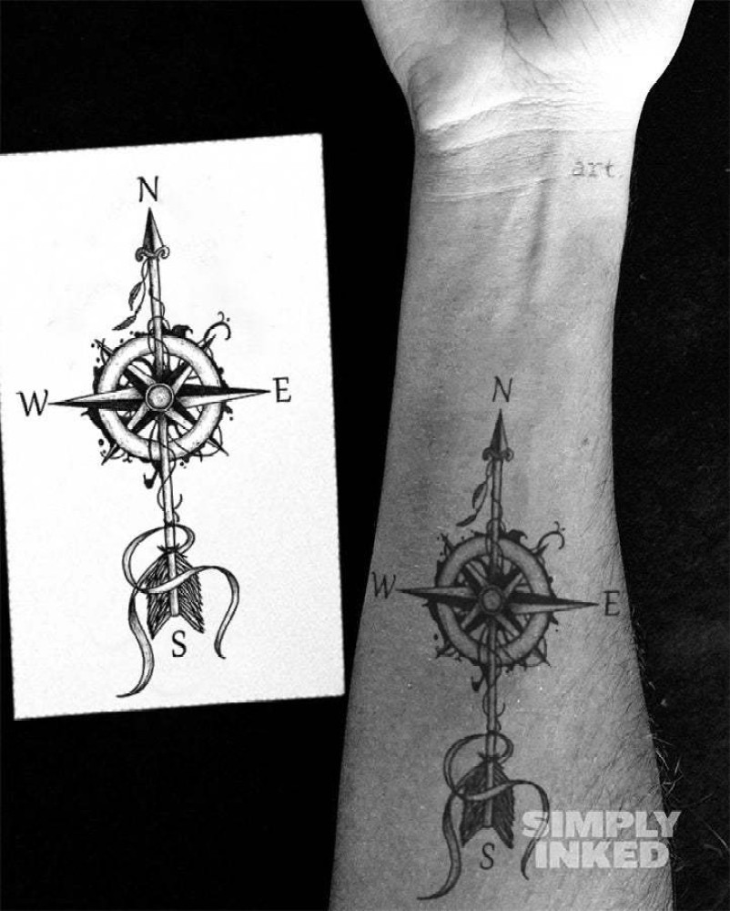 Shoulder Compass Tattoo  Mens shoulder tattoo Forearm tattoos Tattoo  designs men