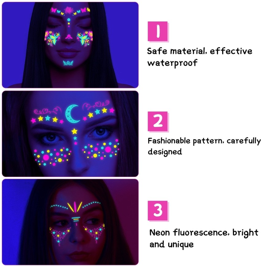 Buy Hasthip Black Face Paint Glow In The Dark Body Makeup Painting