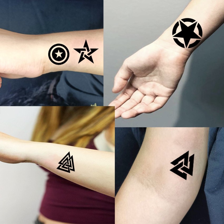 Star with Tribal Hand Band Tattoo Waterproof For Boy and Girl Temporary  Body Tattoo