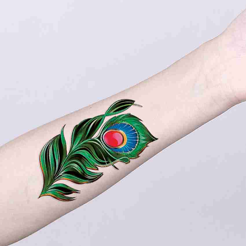Single Peacock Feather Tattoo