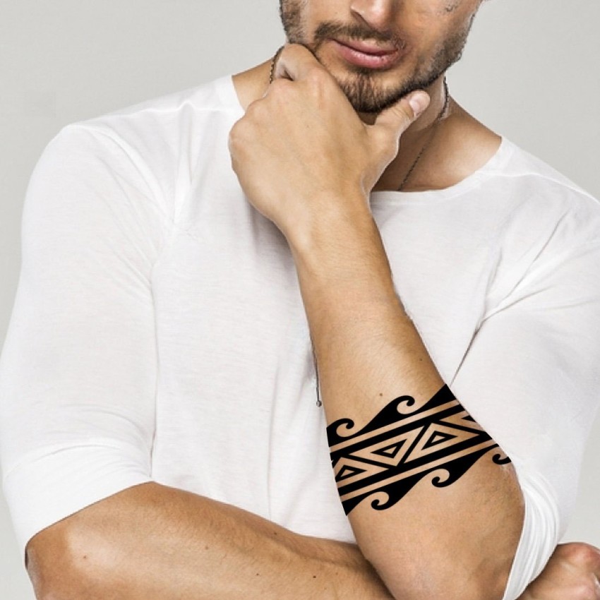 AZTEC TRIBAL TEMPORARY TATTOO, BLACK, PATTERN, BAND, MENS, WOMENS,  WATERPROOF