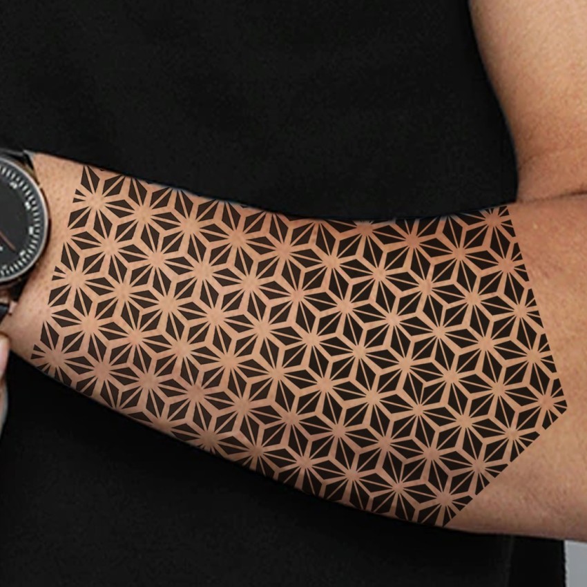 Full Arm Hand Temporary Tattoo Tribal Design for Men Women and Girls  Sticker Size 48x17cm  1pc Black 12 g