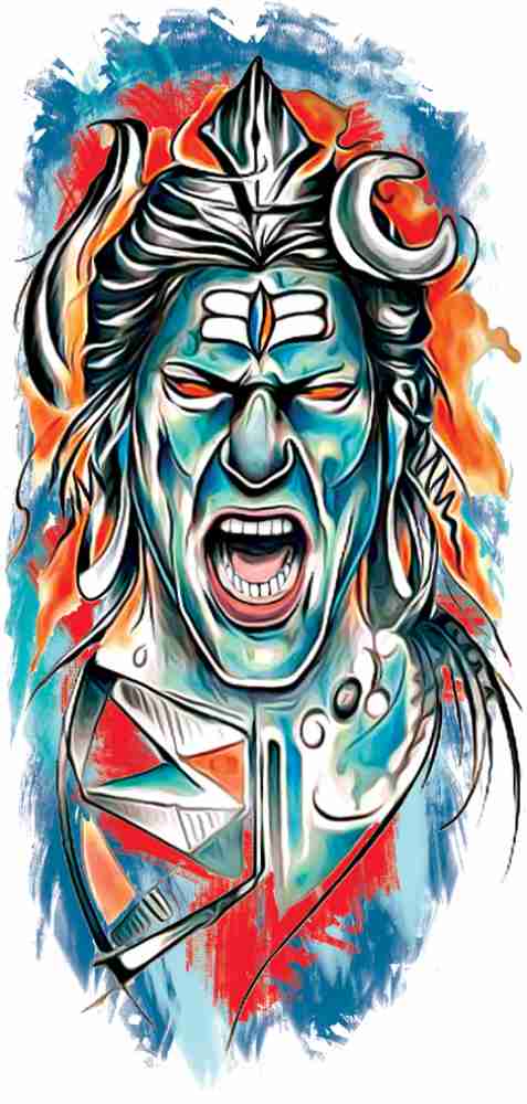 angry lord shiva tattoo