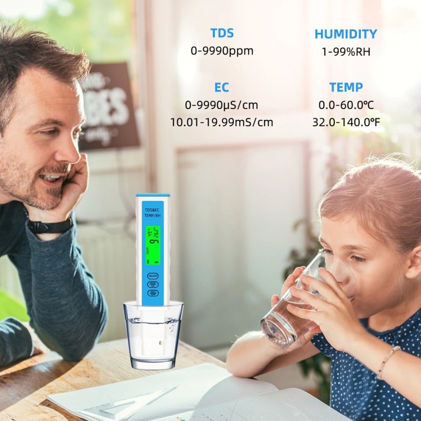 TDS EC Temperature Water Quality Tester Meter 0-9990ppm Water Monitor  Digital