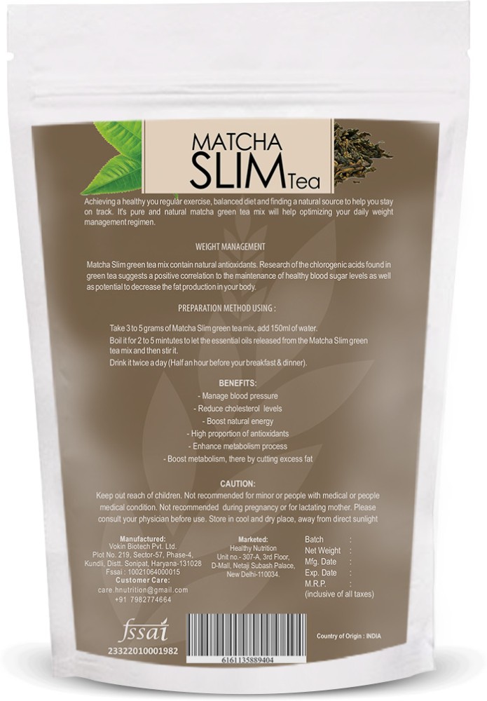 Buy Healthy Nutrition-Just for the Health of it Matcha Slim Green Tea  Powder for Weight Loss Unflavoured Green Tea Pouch (500 g) Online at Best  Prices in India - JioMart.
