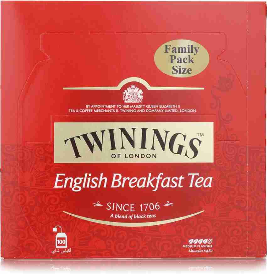 Twinings Black Tea, 100% Pure, English Breakfast, Bags - 20 bags, 1.41 oz