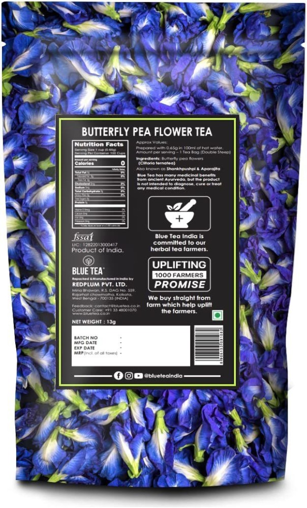 Yogafy Organic Butterfly Pea Flower Tea | Helps In Skin Repair | 30 Gram -  75 Cups 