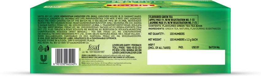 Lipton Clear & Light Green Tea, 1.3 g