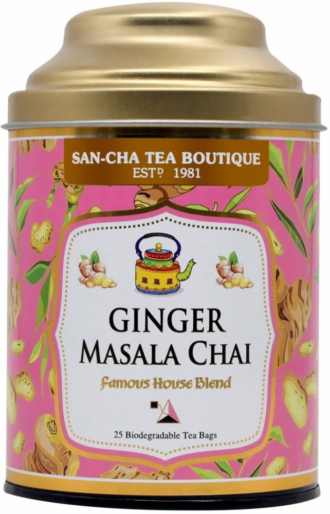 SANCHA Ginger Masala Chai 25 Tea Bags 2 Free Samples Premium