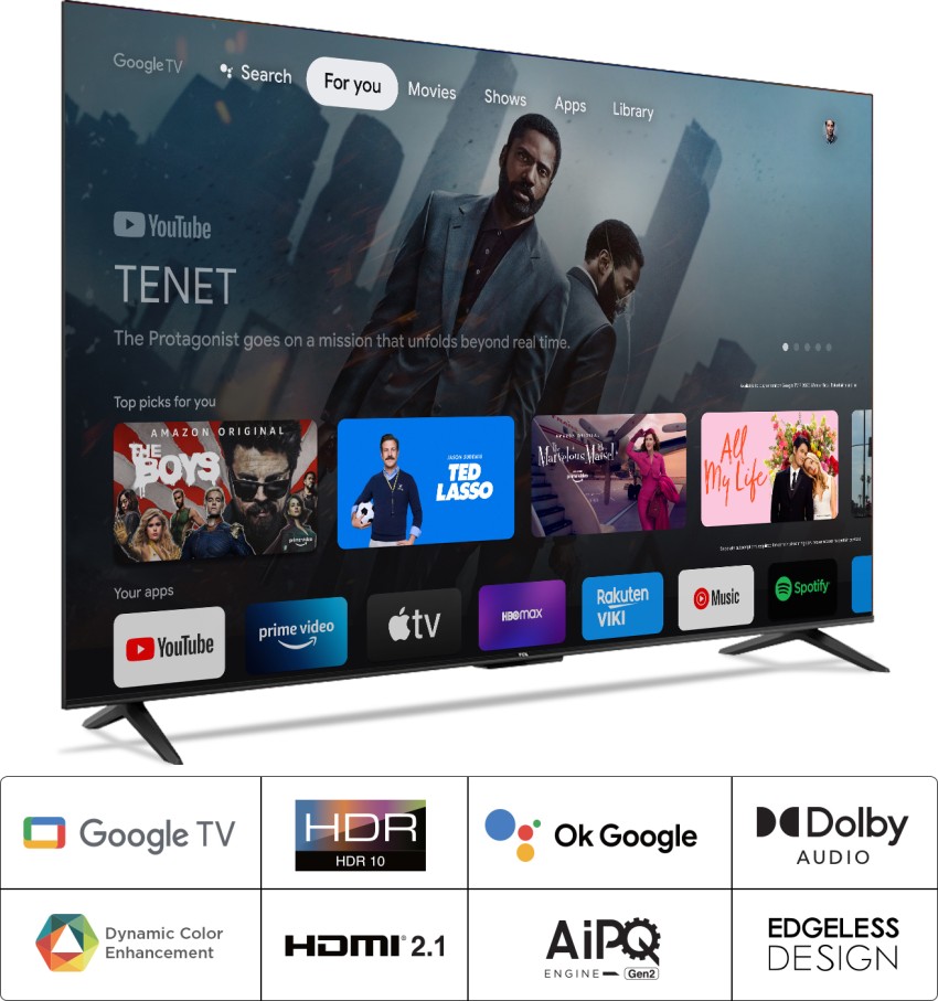TCL 43-Inch Class S3 1080p LED Smart TV with Google TV (43S350G, 2023  Model), Google Assistant Built-in with Voice Remote, Compatible with Alexa