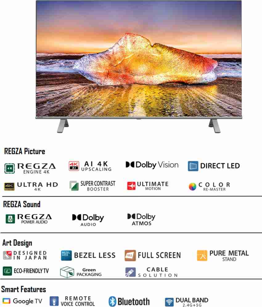 TOSHIBA C350MP 108 cm (43 inch) Ultra HD (4K) LED Smart Google TV 2023  Edition with Dolby Vision Atmos and REGZA Engine