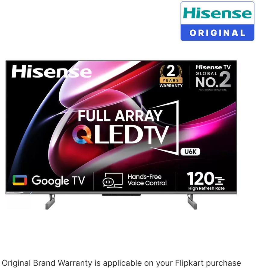 Hisense U6K 164 cm (65 inch) QLED Ultra HD (4K) Smart Google TV 