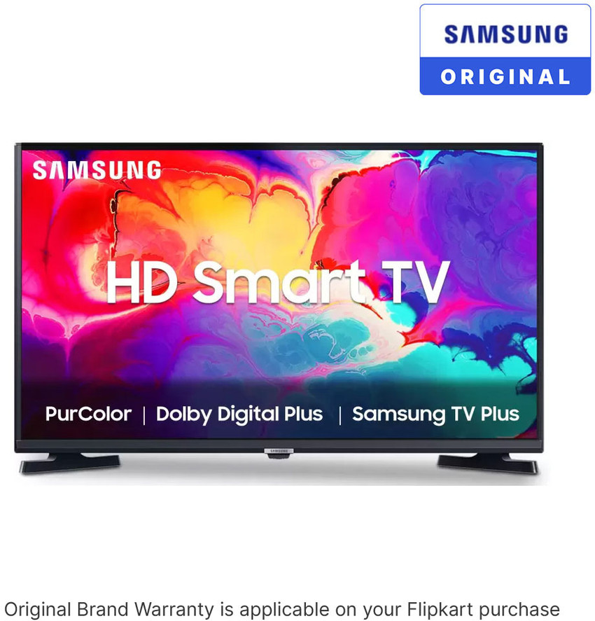 SAMSUNG 80 cm 32 Inch HD Ready LED Smart Tizen TV with Bezel Free Design 300 Free Channels PurColor Hyper Real Picture Engine Triple
