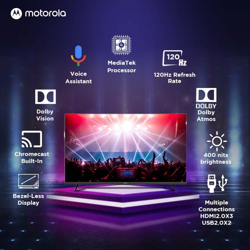 MOTOROLA EnvisionX 218 cm (86 inch) Ultra HD (4K) LED Smart Android TV with  Inbuilt Box Speakers