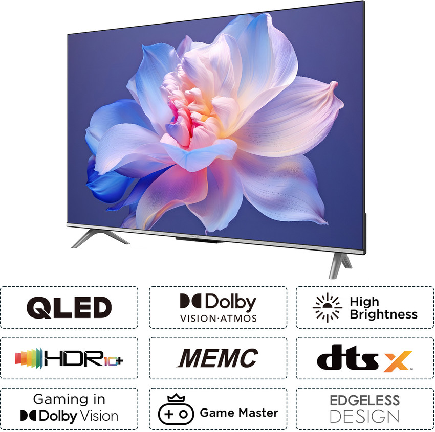 iFFALCON by TCL 108 cm (43 inch) QLED Ultra HD (4K) Smart Google TV With Dolby Atmos Vision & HDR10