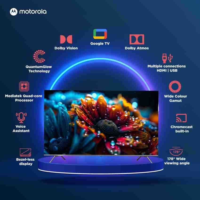 MOTOROLA EnvisionX 165 cm (65 inch) QLED Ultra HD (4K) Smart Google TV  QuantumGlow Technology, Dolby Vision & Dolby Atmos (2023 Range) Online at best  Prices In India