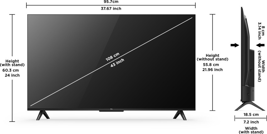 3840*2160 Black 43 Inch TCL Smart TV, Model Name/Number: 43P65US-IN at Rs  23000 in Delhi