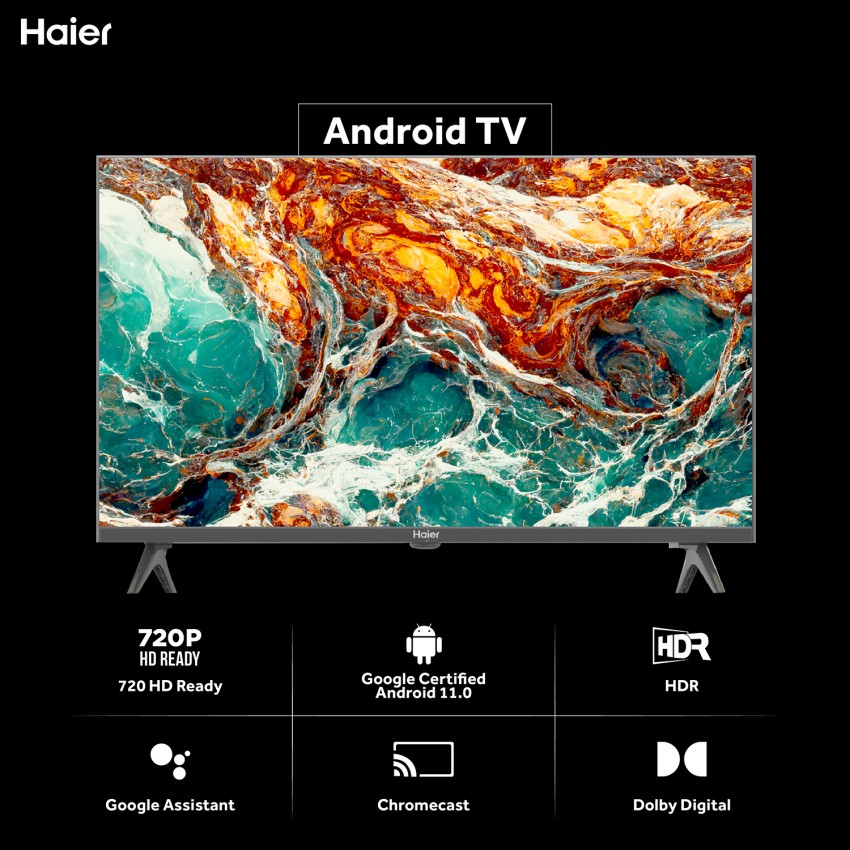 Buy, Shop, Compare Haier 80 cm (32 inch) HD Ready LED Smart Google TV  (LE32K800GT) TV at EMI Online Shopping