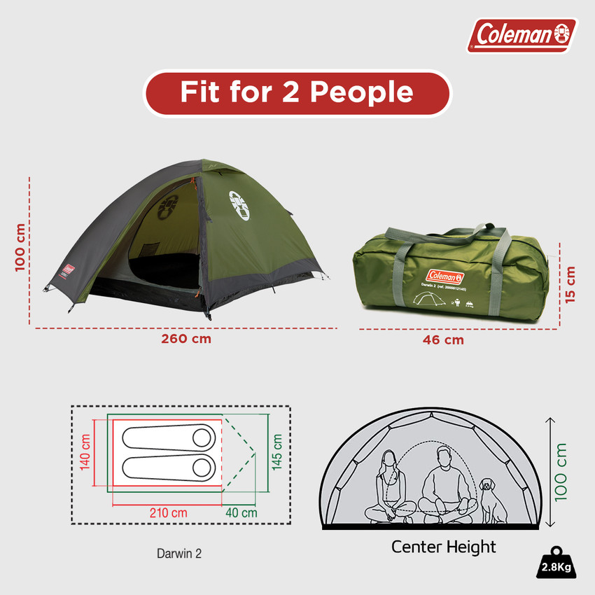 COLEMAN Darwin 2 Person Tent Outdoor Camping Tent Tent For 2 Person Get Free 2 Coleman BYOT Camping Nightout Event Passes Buy COLEMAN Darwin 2 Person Tent Outdoor Camping Tent