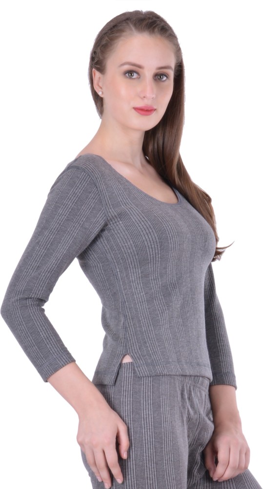 Buy Lux Inferno Women's Thermal 3/4 Sleeves Long Top (size-90) Grey at
