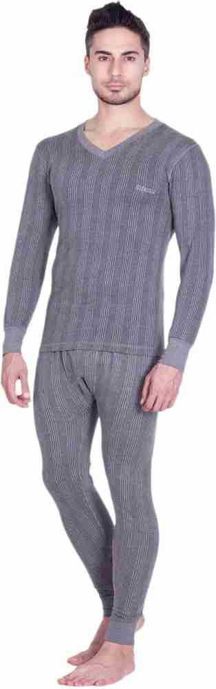 LUX Inferno Kids Grey & White Skinny Fit Full Sleeves Thermal Set