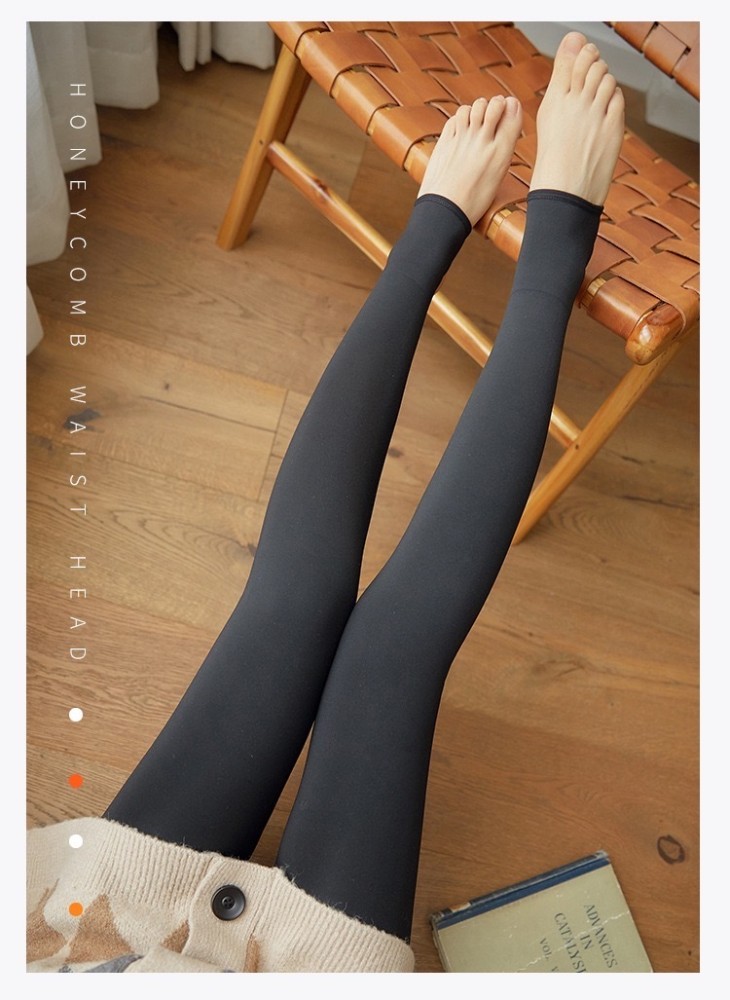 Alexvyan 26 to 34 Skin Color Women Warm Thick Fur Lined Fleece Winter  Thermal Soft Full Legging Tights Stocking - Slim Fit