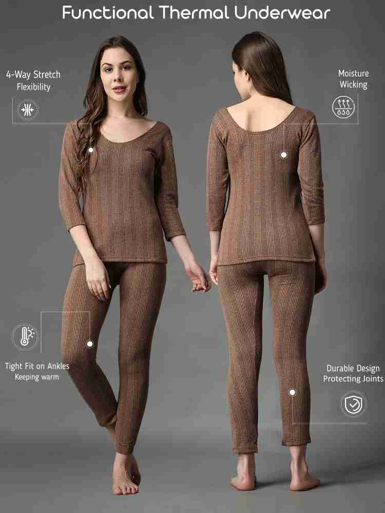 Rare Fashion Women Thermal Wear Set Women Top - Pyjama Set Thermal