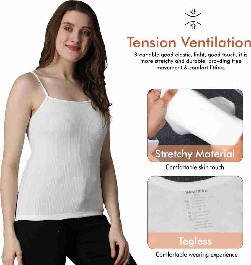 Wearslim Winter Warmer Thermal Vest for Women 3/4 Sleeves Ultra Soft Scoop  Neck Winter Inner Wear Top Johns Underwear