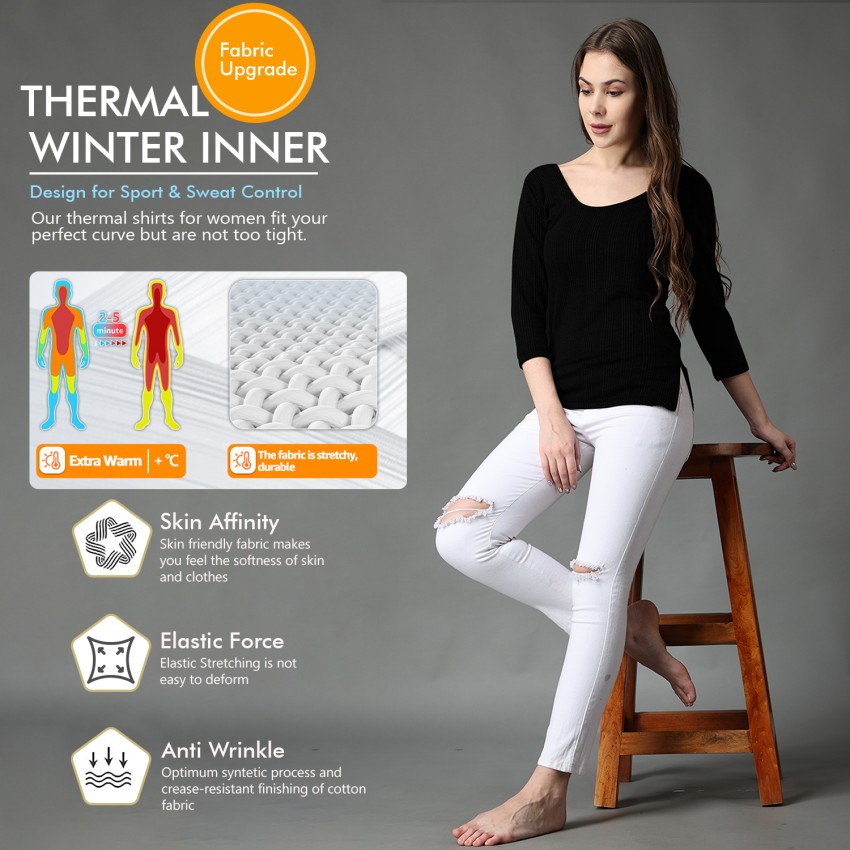 Buy Selfcare Women's Thermal Tops Soft & Warm Poly Cotton Winters Wear Vest  (SW0331-XXS) at