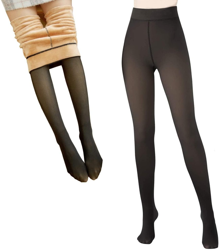 Buy Translucent Fleece Tights Womens Leggings Sheer Fake - Inspire