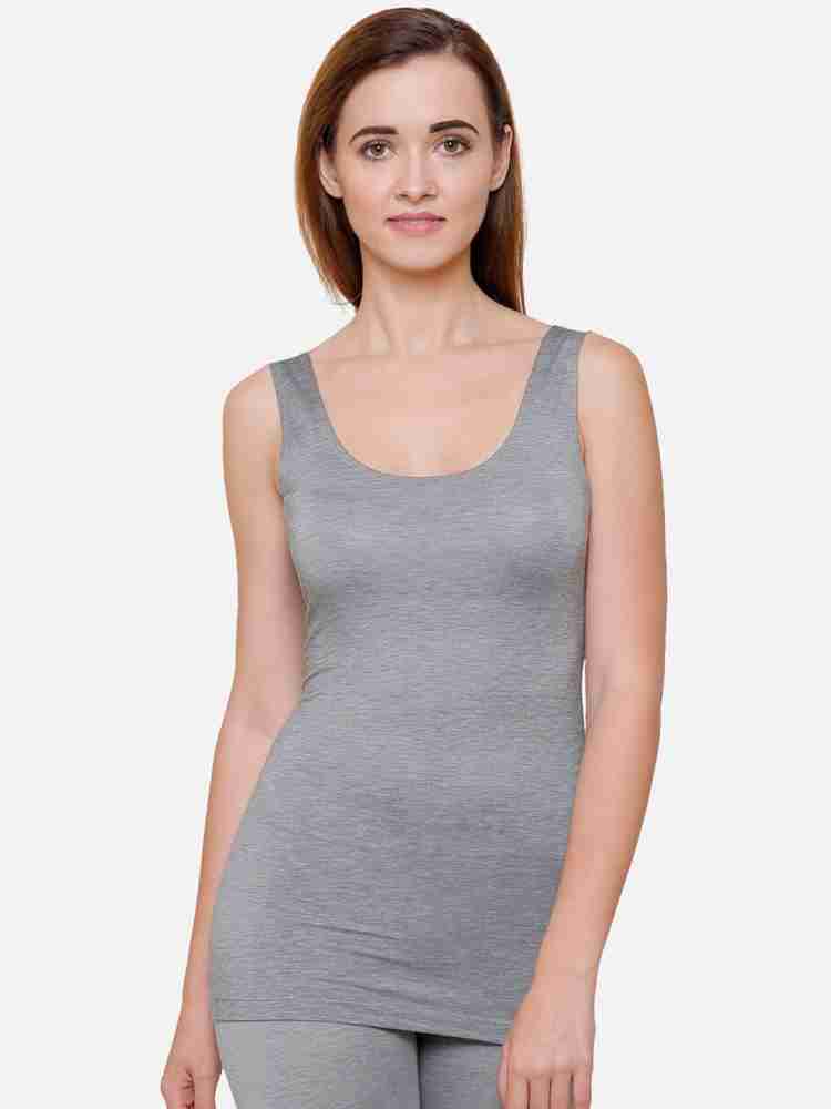 Buy Bodycare Women Grey Melange Solid Thermal Top Grey online
