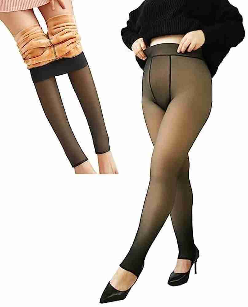 Buy 3-Pack Fleece Lined Thick Brushed Leggings by Homma (S/M/L,  BLACKx2/BURDY) Online at desertcartINDIA