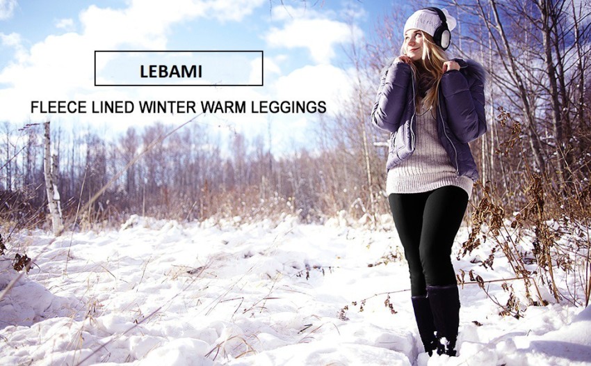 HSR Women Warm Thick Lined Fleece Thermal Leggings Winter Slim Fit
