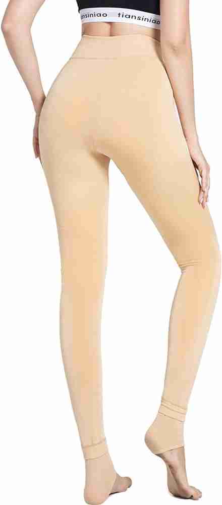 PLINKSY Winter Warm Leggings Women Elastic Thermal Legging Pants Fleece  Thick Tights Women Pyjama Thermal