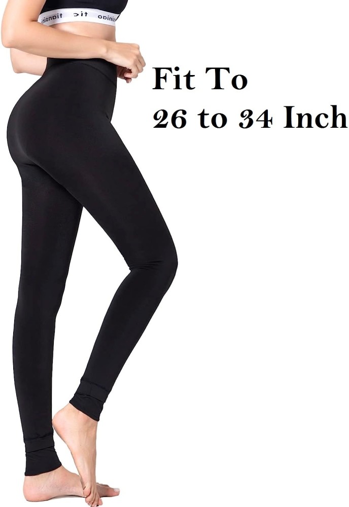 HSR Winter Warm Leggings Women(26 to 34 Waist) Elastic Stretchable Thermal  Legging Pants Fleece Lined Thick Tights (Black) : : Fashion