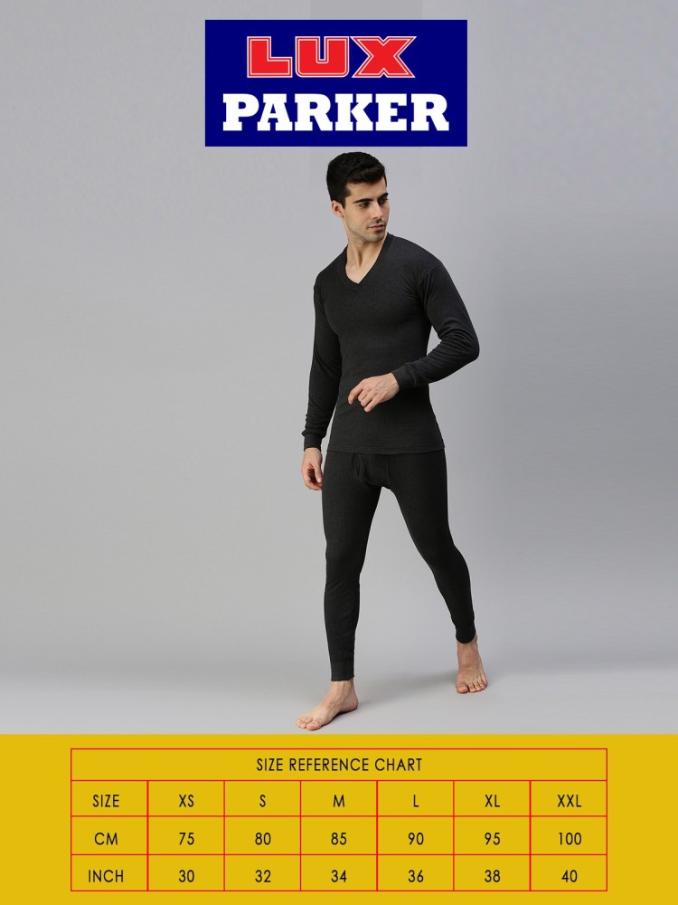 Buy Lux Parker Men's Black Solid Cotton Blend Thermal Set. Online